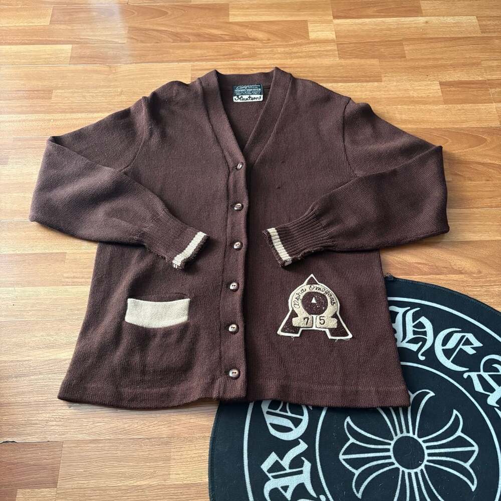Californian Award Sweater Cardigan 100% Virgin Wool